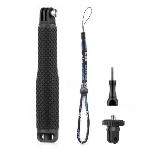 GEPULY Perche à Selfie Courte étanche réglable pour caméra d'action GoPro Hero 13 12 11 10 9 8 7 6 5 Akaso DJI Osmo 5 Pro Noir