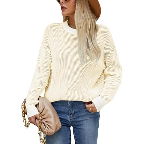 Famulily Women’s Loose Crew Neck Sweater Cover