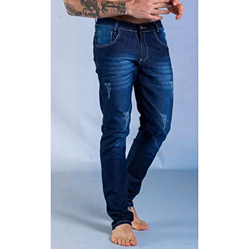 Kit 2 Calças Jeans Masculina Sandro Clothing Azul Claro e Azul Escuro (40)