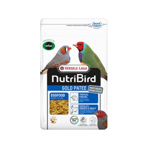 Versele-Laga NutriBird Gold Patee Exóticos | 1 kg | Alimento para Aves exóticas Listo para Usar | Humedecido con Miel 100% Natural | con vitaminas y minerales