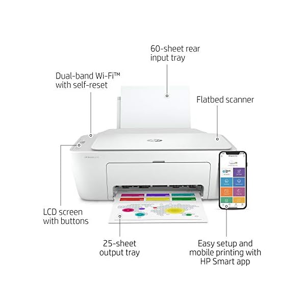 HP DeskJet 2752 All-in-One Color Inkjet Printer Scanner and Copy with Mobile Printing, Wireless Printers for Home and Office, Instant Ink Ready, Dual-Band WiFi, 8RK11A (Renewed) - Image 7