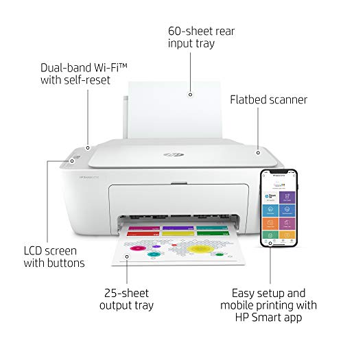HP DeskJet 2752 All-in-One Color Inkjet Printer Scanner and Copy with Mobile Printing, Wireless Printers for Home and Office, Instant Ink Ready, Dual-Band WiFi, 8RK11A (Renewed) - Image 7