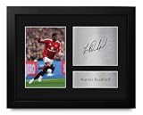 HWC Trading USL Framed Marcus Rashford Man Utd Gifts Printed Signed Autograph Picture for Soccer Fans and Supporters - US Letter Size