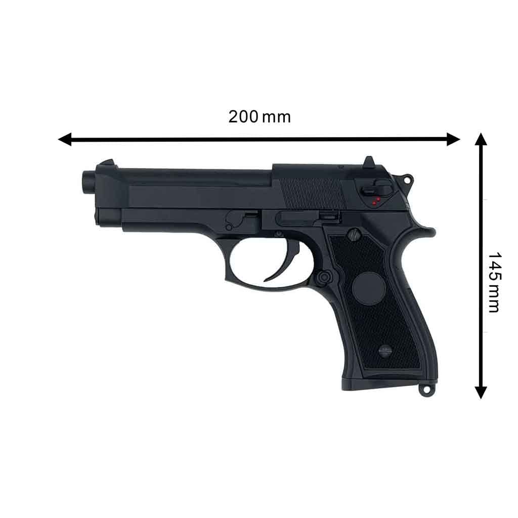 Airsoft-Pistolet électrique M9 AEP Noir CM126 / Mode Coup Unique ou rafales/Couleur Noir/Plastique et métal/Puissance 0.5 Joule