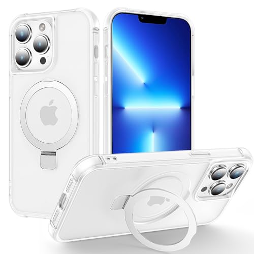 CHAOFEnG Compatible with iPhone 13 Pro Case with Stand, Frost White