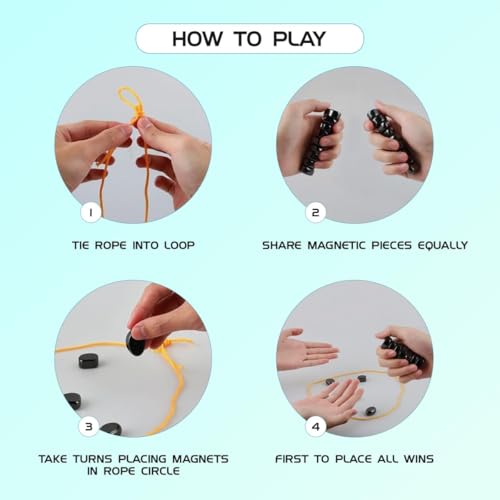 Image of Kids Mandi MAGfun Magnetic Game for Kids - Sizzle Magnet Stone Board Game, Kluster & Magna Duel Style Educational Toy , Indoor Magnetic Blocks & Balls Fun for Boys & Girls, Magnetic Rope Play Set