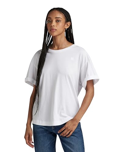 G-STAR Femme T-Shirt Rolled Up BF, Blanc (white D24524-4107-110), XS