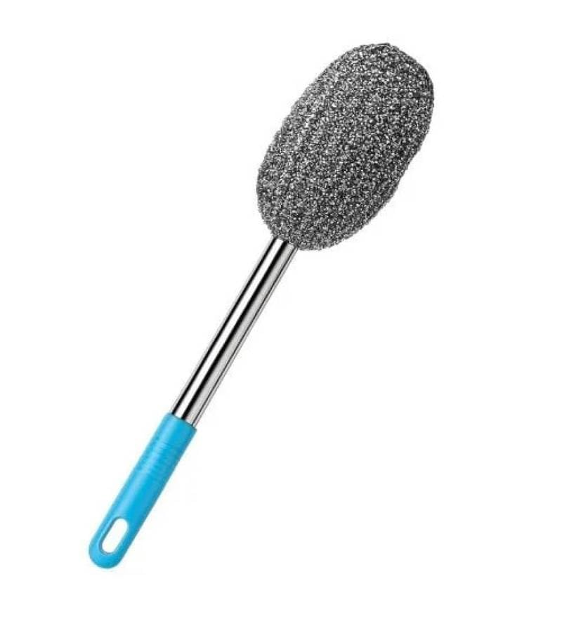 Long Handle Steel Wire Bottle Cleaning Brush, Stainless Steel Scrubber for Deep Pots, Thermos, Cast Iron and Grills, Non-Scratch Metallic Dish Scourer (Piece-01)-image-15