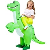 JUROSAICA Dinosaur Costume Kids Inflatable Costume Blow Up T-rex Boys Girls Suit Ride On Halloween Costume 3-6 Years Old