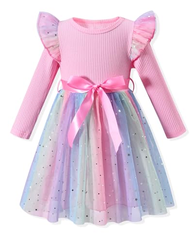 Toddler Girl Long Sleeve Tulle Dress 1-5 Years
