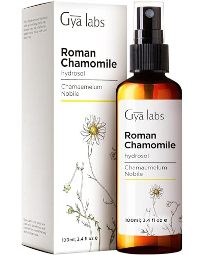 Gya Labs Roman Chamomile Hydrosol for Skin Care and Hair Care - Chamomile Spray Face Mist Spray for Skin and Hair - Natural Essential Oil Spray and Body Mist - 3.4 FL Oz