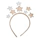 SHERCHPRY Christmas Glitter Pentagram Headwear, Star Headband for Christmas Holiday Festival Birthday Party ( Gold )