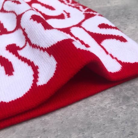 Image of yolrdiw 4 Pieces Y2k Beanie Letter Graphics Knitted Hat Winter Warm Skull Cap for Women Men