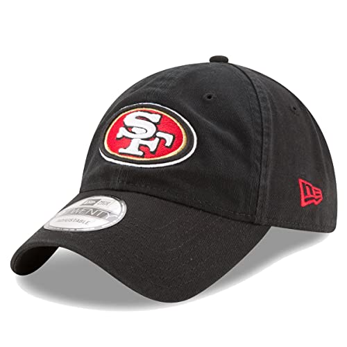 New Era NFL Core Classic 9TWENTY Team Color Adjustable Hat Cap One Size Fits All (US, Alpha, One Size, San Francisco 49ers Black, San Francisco 49ers)
