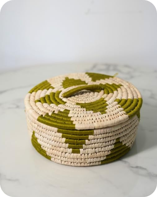 Swadeh Sabai Grass Serveware - Roti Nest Roti Box (9 inch by 3 inch): Handwoven Eco-Friendly Olive Green Roti Basket, Lightweight & Durable Sustainable Dining Essential by Indian Artisans 2