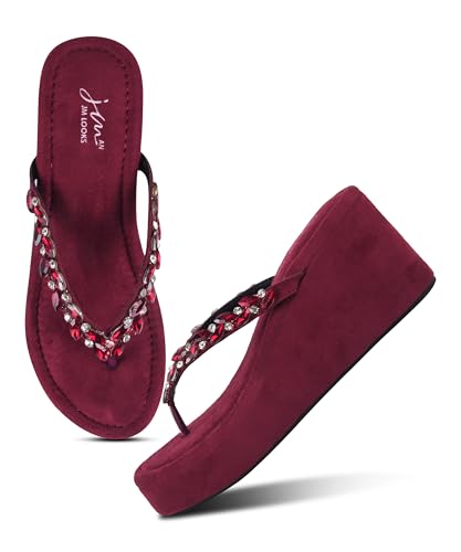 Image of JM LOOKS Women Elegant Embellished Platform Wedge Sandals Designed for Comfort and Statement Style