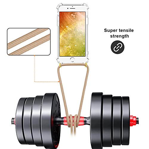Yespure Crossbody Case For Iphone 7 Plus,Clear Case For Iphone 8 Plus With Adjustable Lanyard,Clear Soft Tpu Shockproof Phone Case For Iphone 7+/8+ With Neck Cord Lanyard Strap - Beige #TOP1