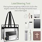 OWINUSTECH Clear Totebag Stadium Approved,12x12x6 Clear Bag for Stadium Events,Clear Concert Bag Quick Pass Clear Bags, Black, 11.61in*11.61*5.7in - Image 5