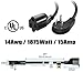 FIRMERST 1875W Flat Plug Extension Cord 3 Feet 14 AWG 15A Black, UL Listed