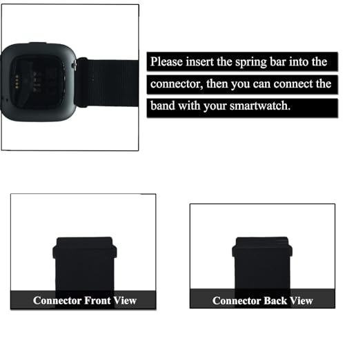 調節可能な伸縮性アームバンドまたは足首バンド Fitbit Versa 2/Blaze/Versa/Versa Lite/Versa Special Edition スマートウォッチに対応 ストレッチループバンド 男女兼用 (ブラック)