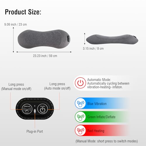 USUIE 3-in-1 Rechargeable Electric Lumbar Support Pillow with Heat and Massage and Tractio - image 7