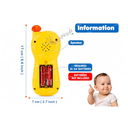 Image of Zest 4 Toyz Toy Phone for Kids Musical Mobile Phone Toy with Light & Sound Toys for Baby Pretend Play Mini Cell Phone Toy Birthday Gifts for Kids - Yellow (Pack of 1)