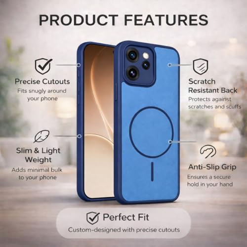 Image of AeoFit Ultra Slim-Fit Back Cover for Realme P4 Power 5G |Hard PC Case Cover| Ultra-Thin & Light Weight Case Cover for Realme P4 Power 5G (Blue)