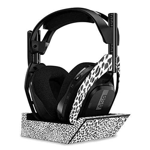 Image of MightySkins Glossy Glitter Skin Compatible with Astro A50 Wireless Headphones + Base Station (Gen 4) - Snow Leopard Print | Protective, Durable High-Gloss Glitter Finish | Easy to Apply