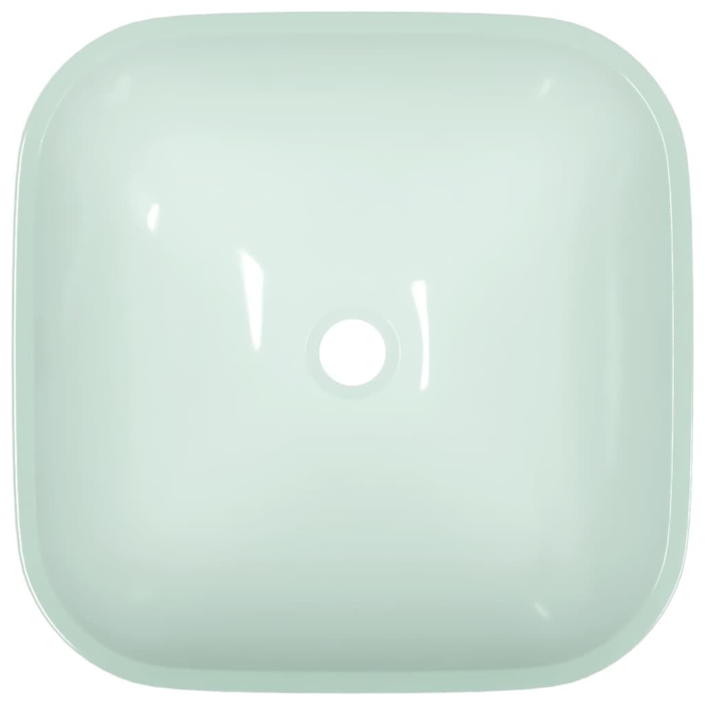 SKM Lavabo de cristal 42 x 42 x 14 cm, blanco, peso: 6,9 kg, 345254