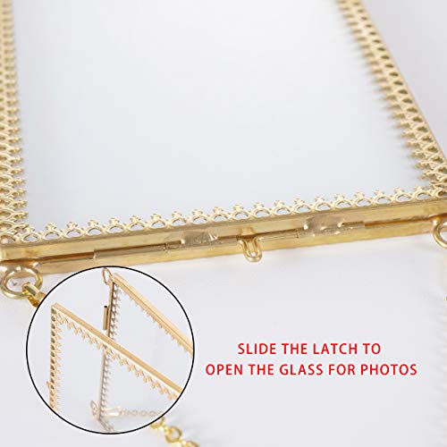 Longwin 2Pcs Gold Glass Pressed Flower Frames Brass Hexagon Shaped Hanging Wall Decor Floating Frame For Dried Leaf Plants Specimen Herbarium Artwork Double Side Glass Frame, Glass Frame Only 9.4In #TOP4