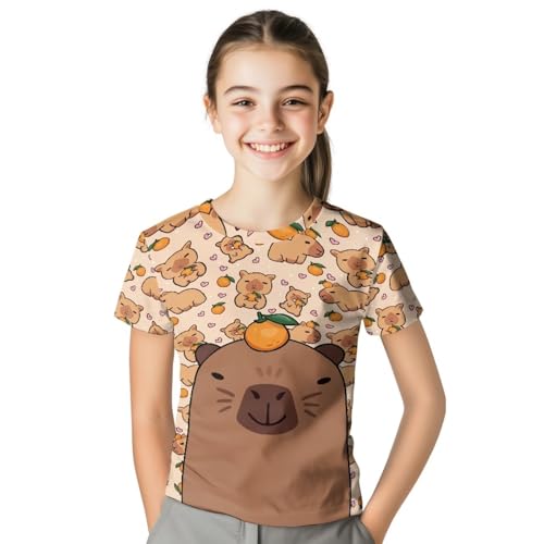 Image of WELLFLYHOM Kids Tshirts Girls Boys Short Sleeve Crewneck Tees Shirts Casual Sport Pullover Tops Size 3-16 Years