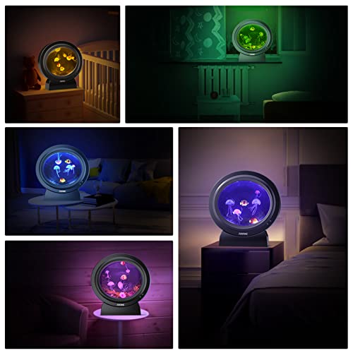 Jellyfish Lava Lamp Aquarium Wall Lights Electric Round Jellyfish Lamp Fake Fish Tank Night Light With 17 Led Color Changing Mood Light, Usb Charging Port & Remote Control #TOP6
