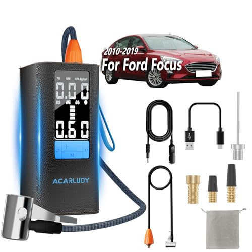 ACARLUOY Air compressor for tires that work off car outlet,Fit for Ford Focus 2010-2019,Suitable for Ford Focus Pickup 150PSI portable tire inflator,12V DC compact air compressor