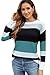 FEKOAFE Womens Color Block Knit Sweaters 2026 Long Sleeve Casual Striped Crew Neck Cute Lightweight Sweatshirts Blue XXL