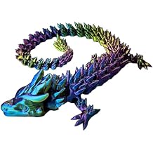 20" Articulated 3D Printed Dragon Flexible Fidget Toy for Kids & Teens, Dragon Egg Hunt Gift, Mythical Figurine Rainbow