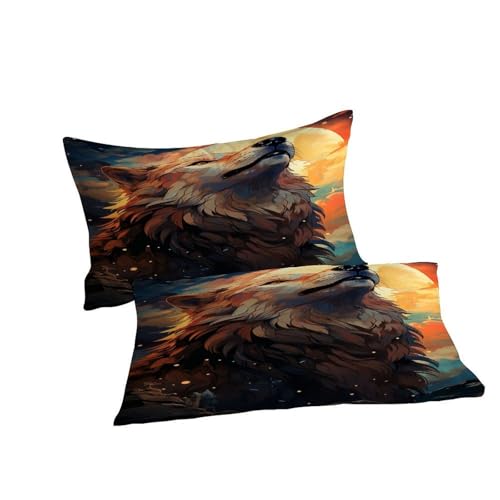 Parure de couette lune du loup microfibre 3 pièces pour lit super king