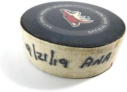 2019 Arizona Coyotes vs. Anaheim Ducks Game Used Puck 9-21-19 AA0038990 - NHL Unsigned Game Used Pucks