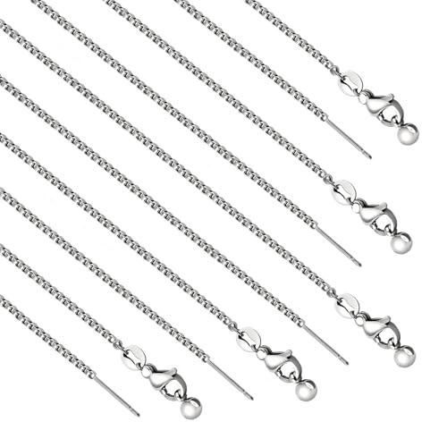 YOUBEIYEE Set di 10 collane regolabili in acciaio inox, delicate collane a catena per la creazione di gioielli