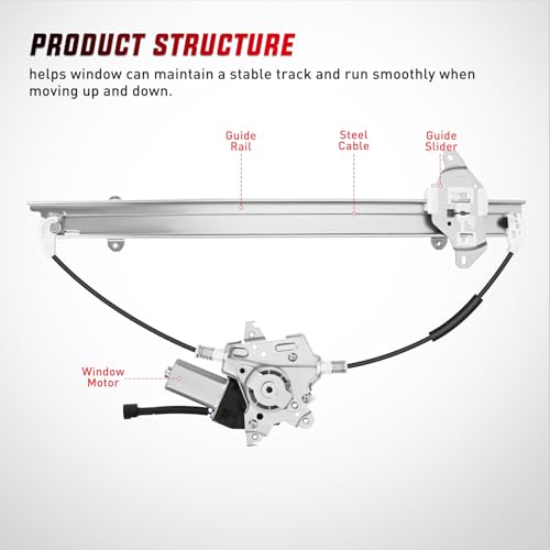 Image of Nilight 741-348 Window Regulator /Motor Front Driver Side Compatible with Nissan Frontier 2005 2006 2007 2008 2009 2010 2011 2012 2013 2014 2015 only use Connector 2 Pins