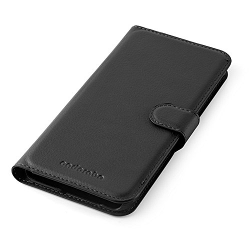 Cadorabo Book Case Compatible With Samsung Galaxy A8 2015 In Oxid Black - With Magnetic Closure, Stand Function And Card Slot - Wallet Etui Cover Pouch Pu Leather Flip #TOP5