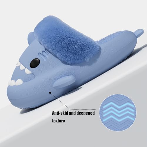 Sharklas Polares, Sharklas De Invierno, Shark Fuzzy Slippers, Winter Cloud Shark Slides, Casual Women's Men's Plush House Slippers3
