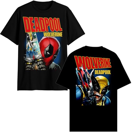Marvel Deadpool Wolverine Magazine Front Back T-Shirt