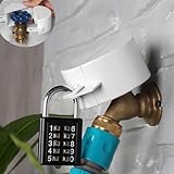 Outdoor Faucet Lock System -Gate Valve Lockout Device -Prevent Water Theft by Cover and Code Lock,Stop Unauthorized Water use and Vandalism,Water Spigot Cover (White Password Lock)
