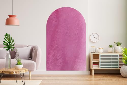 Arch Purple Textured Concrete Wall Decal – Peel and Stick Headboard Sticker for Bedroom – Modern Arch Wall Art for Super King Bed, Nursery, or Boho Room Décor 484RS