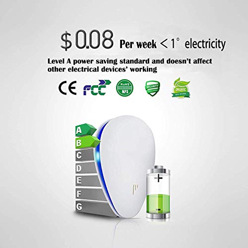 Ultrasonic Pest Repeller 6 Pack,2020 Newest Pest Repellent,Pest Control Set of Electronic Plug in Repellent Indoor for Flea, Mosquitoes, Mice, Spiders, Ants, Roaches, Non-Toxic, Humans & Pets Safe