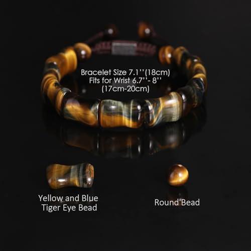 Pulsera de Ojo de Tigre de Piedra Natural Ajustable miniatura 5