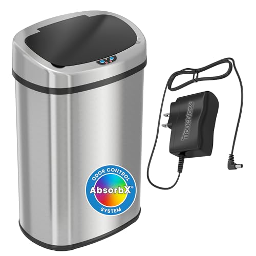 Caneca de basura ovalada con sensor y tapa