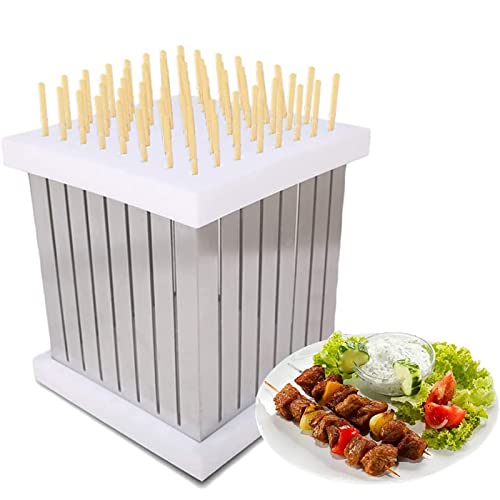 64 fori BBQ Skewer Maker Tool, scatola riutilizzabile della griglia della carne per la cottura all'aperto, accessorio di preparazione veloce di Kebab per feste in famiglia e eventi di barbecue da giar