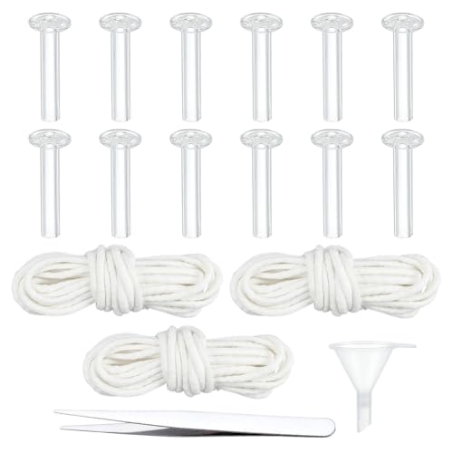 Soporte de Mechas para Velas con Tubo de Vidrio y Accesorios