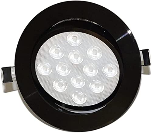 SSDDLZEQ Iluminación Downlight Led Spotlight Negro Agujero Empotrado 8 10 12 14cm Sala de Estar Foco de Techo(White Light,3W)